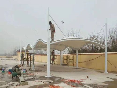 河北膜結構車棚工程完工 